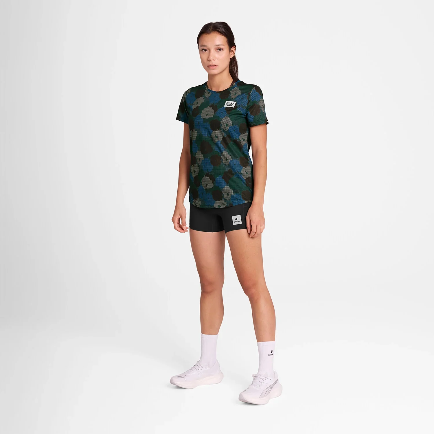Women's Flower Combat Tee Blue AOP - Image 3