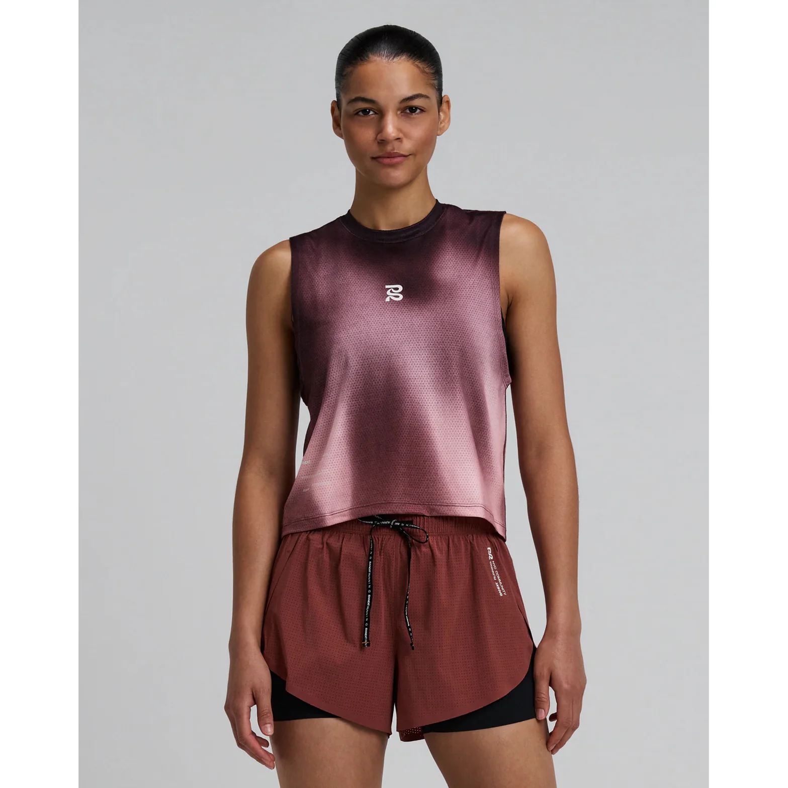 Women's Micromesh Run Tank Flow State Mahogany Multi - Image 2