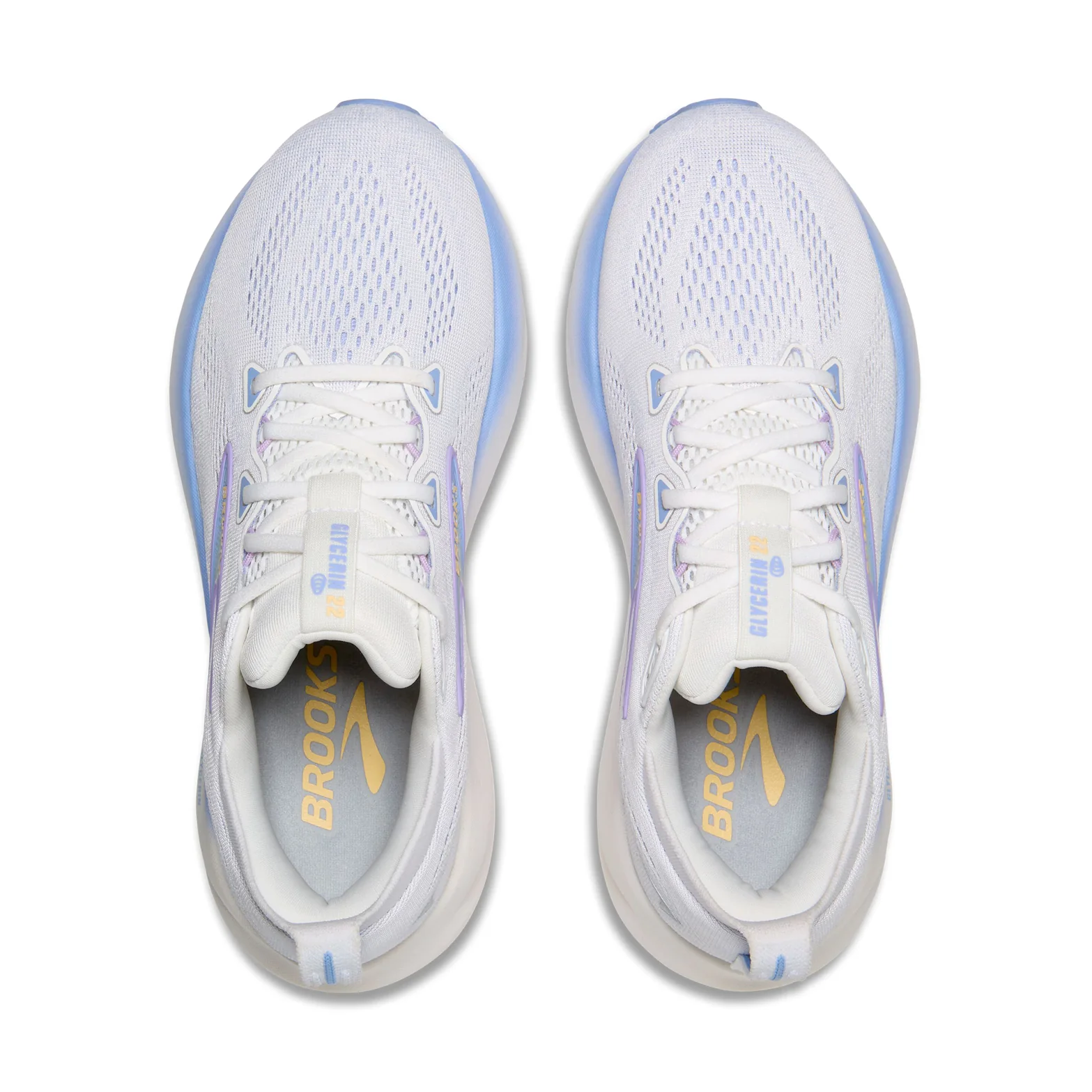 Women's Glycerin 22 Running Shoes White / Blue Heron / Apricot - Image 3