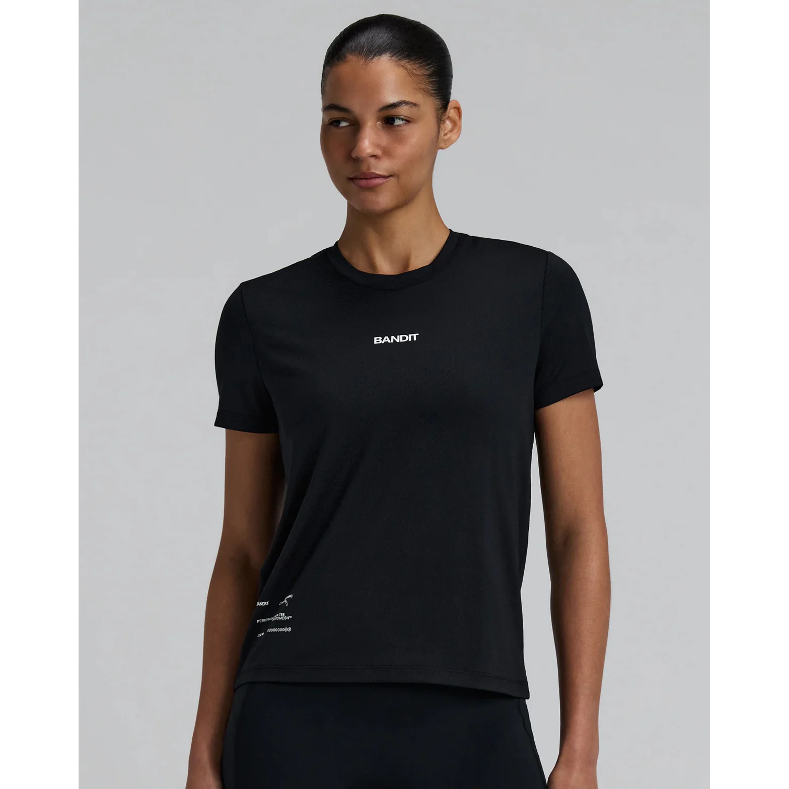 Women's Micromesh Run Tee Black - Image 2