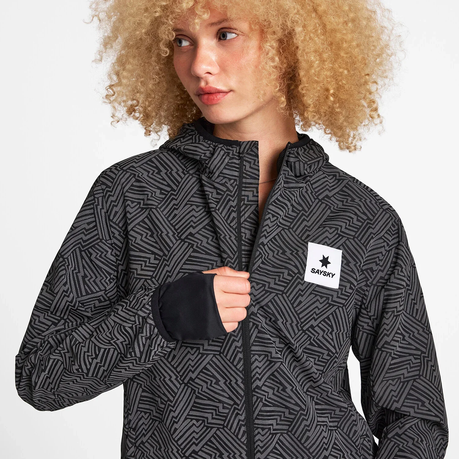 Women's Reflective Blaze Jacket Black AOP - Image 2
