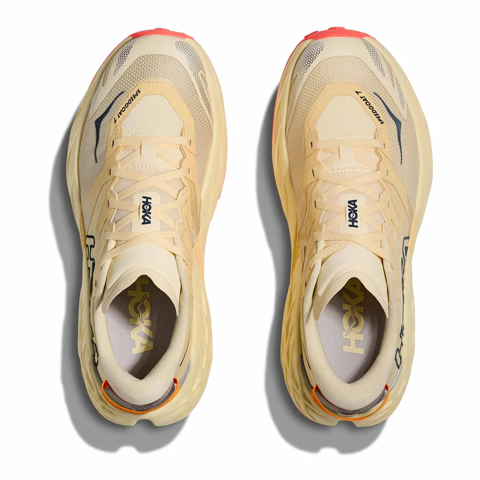Women's Speedgoat 7 Trail Running Shoes Vintage Yellow / Neon Flame - Image 3