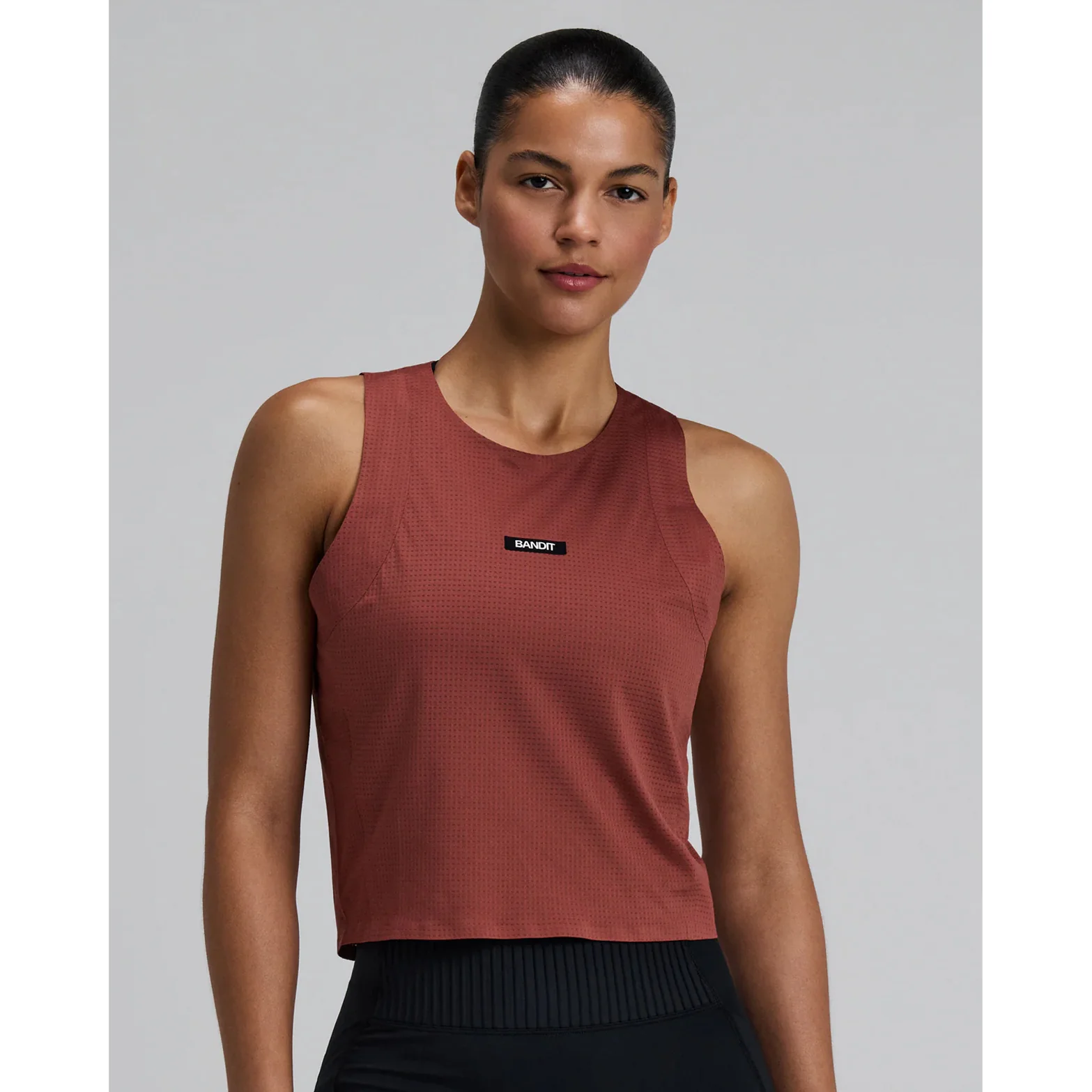 Women's GeoMesh Race Singlet Mahogany - Image 2