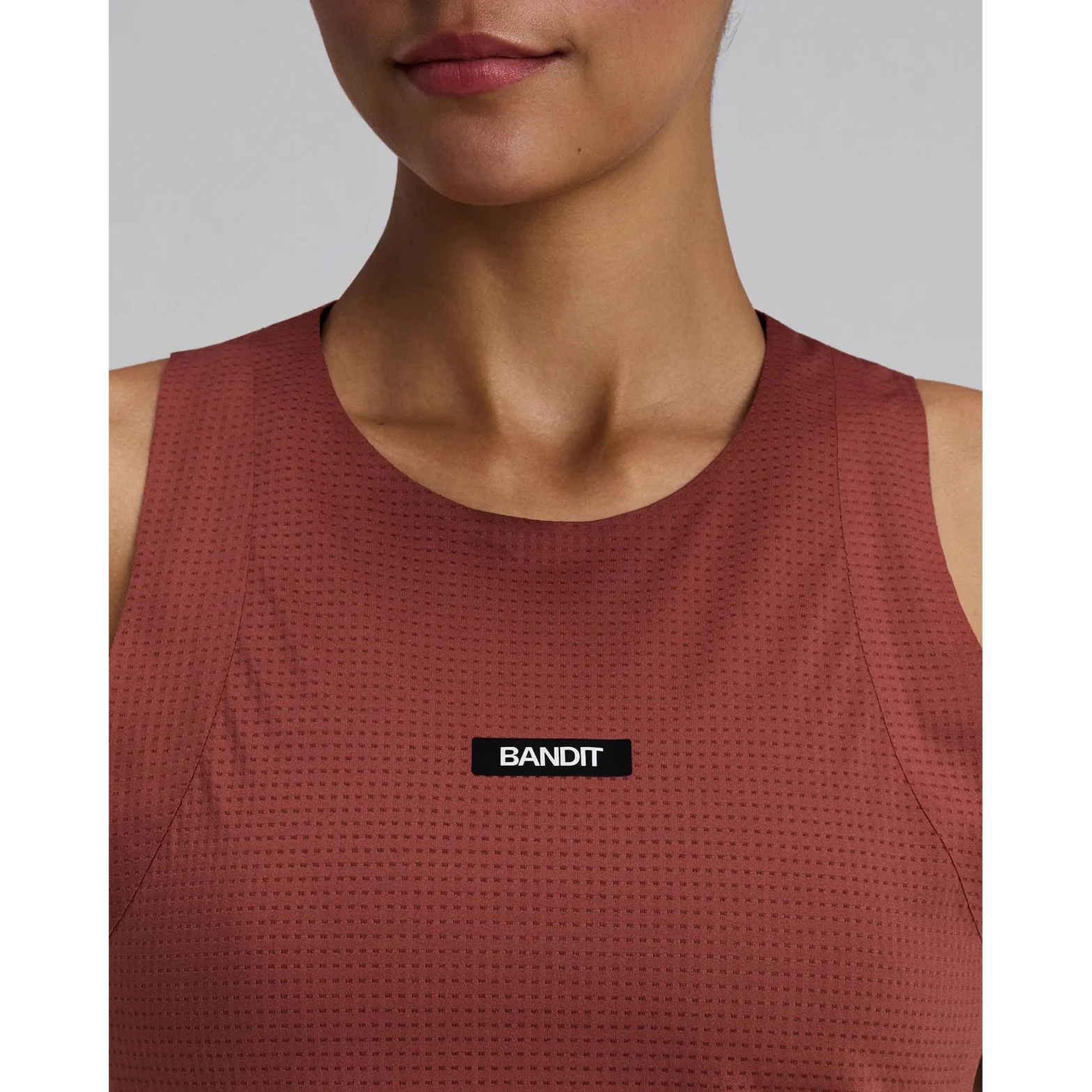 Women's GeoMesh Race Singlet Mahogany - Image 4