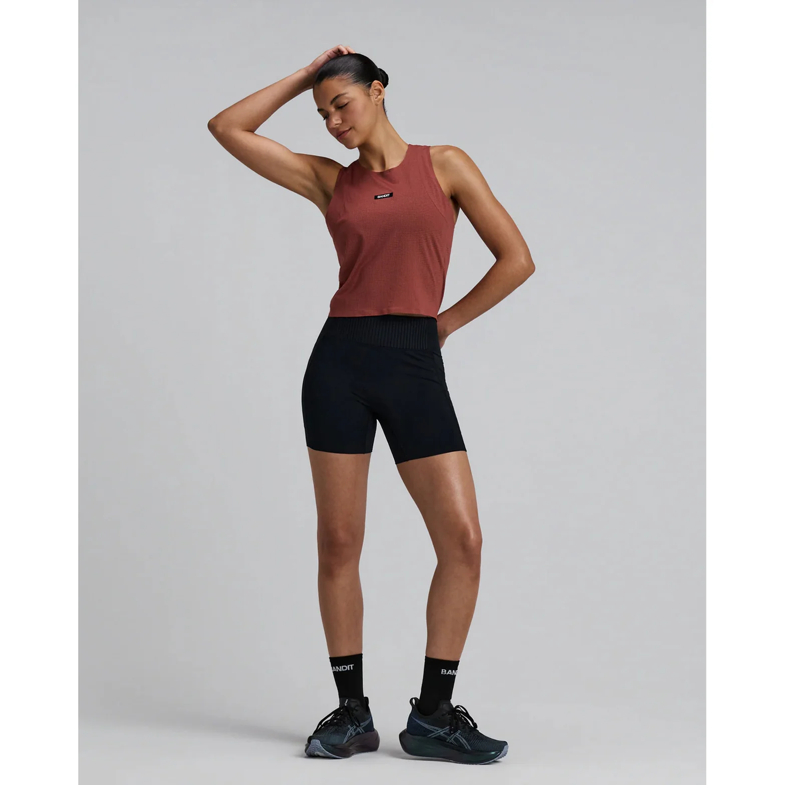 Women's GeoMesh Race Singlet Mahogany - Image 5