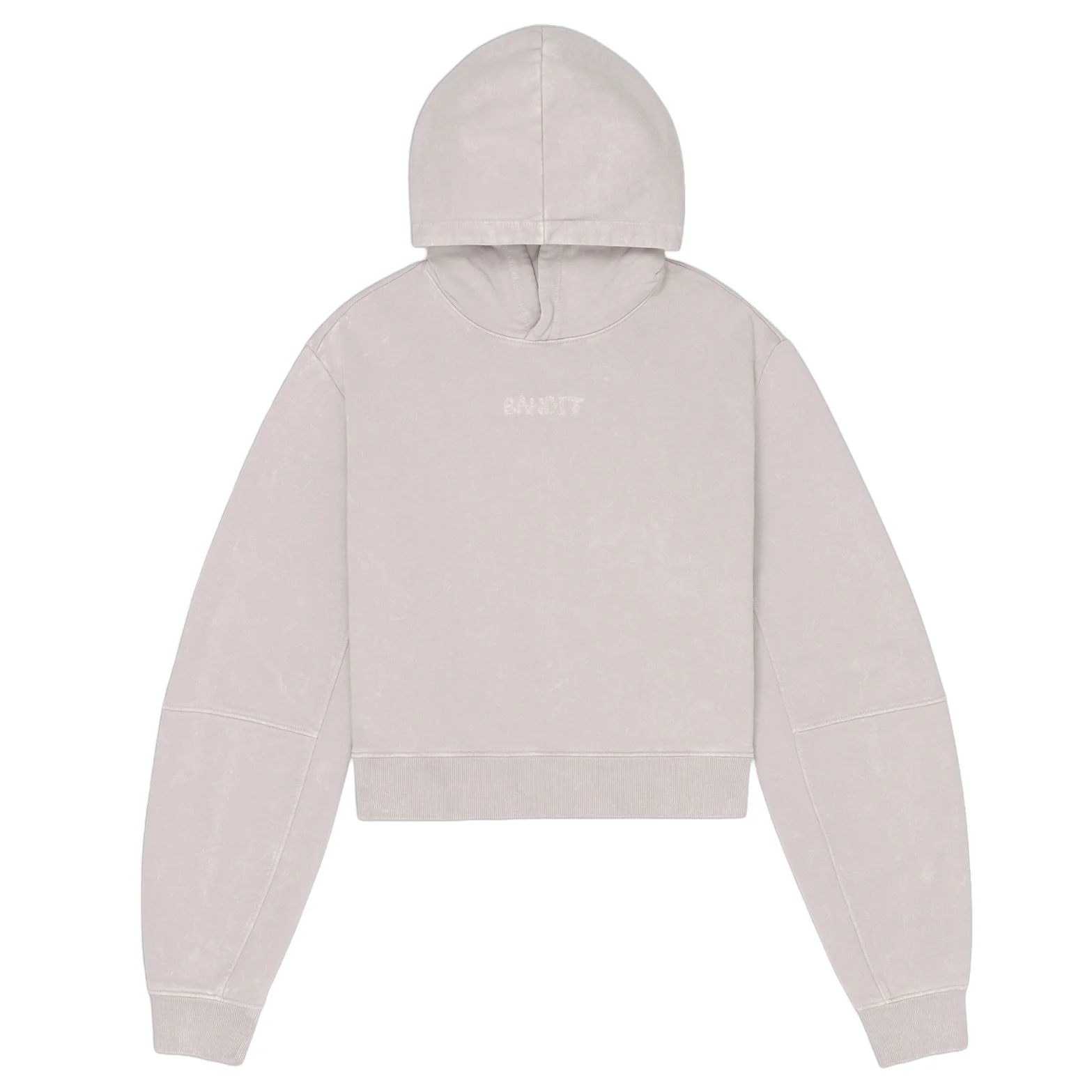 Women's Stitched Logo Cropped Hoodie Ash