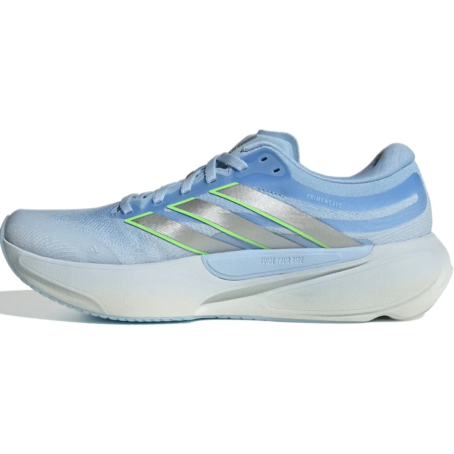 Women's Supernova Solution 3 Running Shoes Crystal Sky / Silver Metallic / Lime Burst - Image 2
