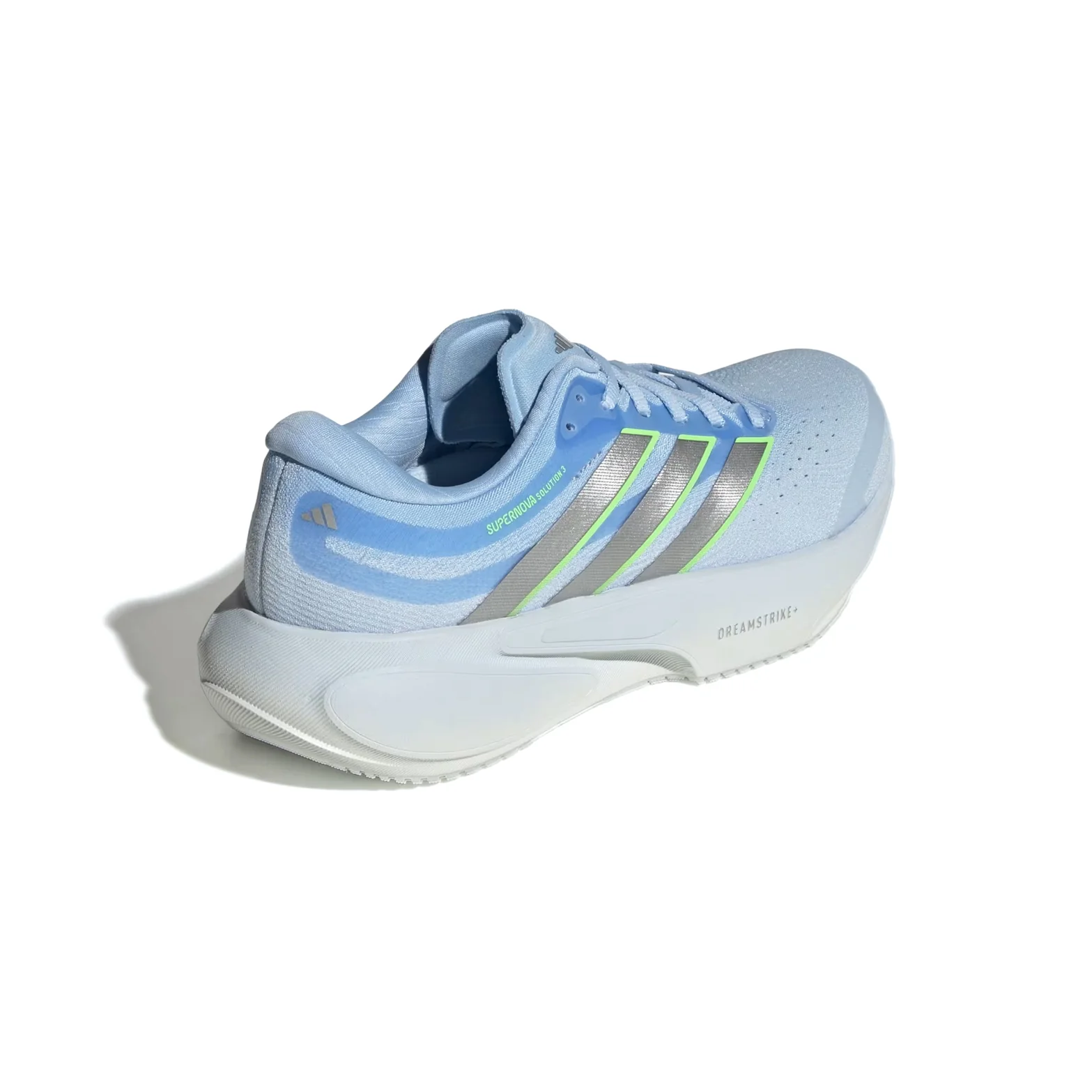 Women's Supernova Solution 3 Running Shoes Crystal Sky / Silver Metallic / Lime Burst - Image 5