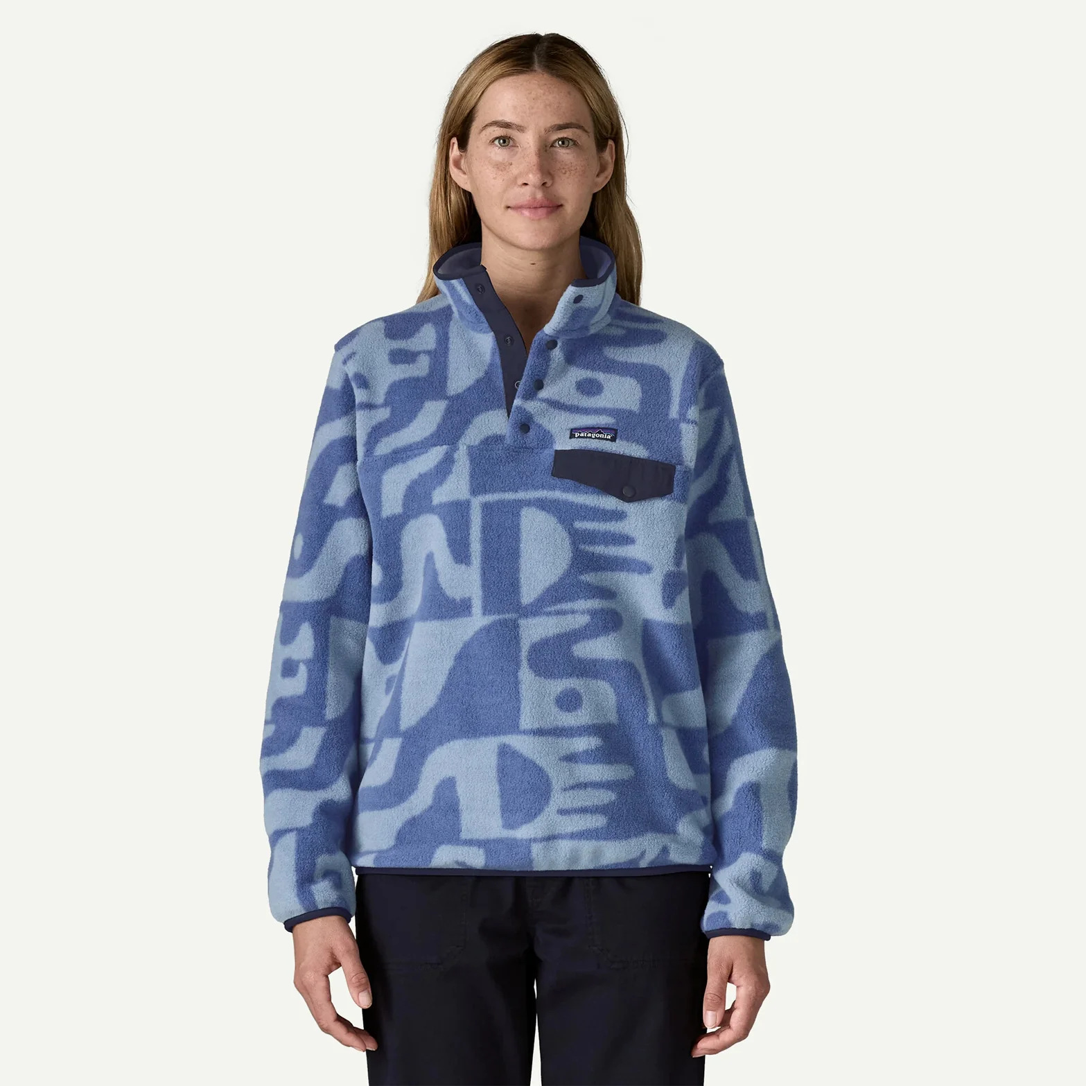 Women's Synchilla Snap-T Fleece Pullover Mother Tree / Barnacle Blue - Image 2