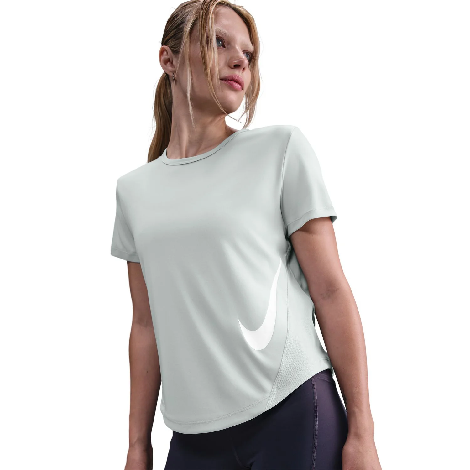 Women's Tempo Swoosh Tee Light Silver / White