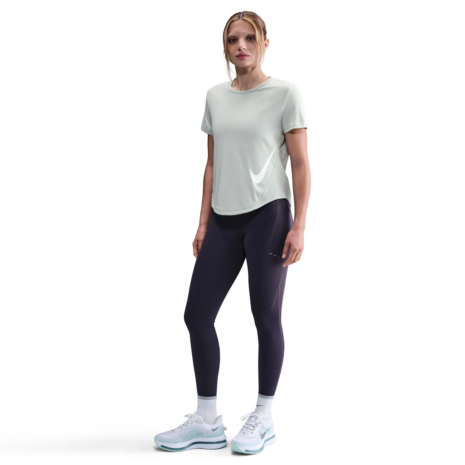 Women's Tempo Swoosh Tee Light Silver / White - Image 2