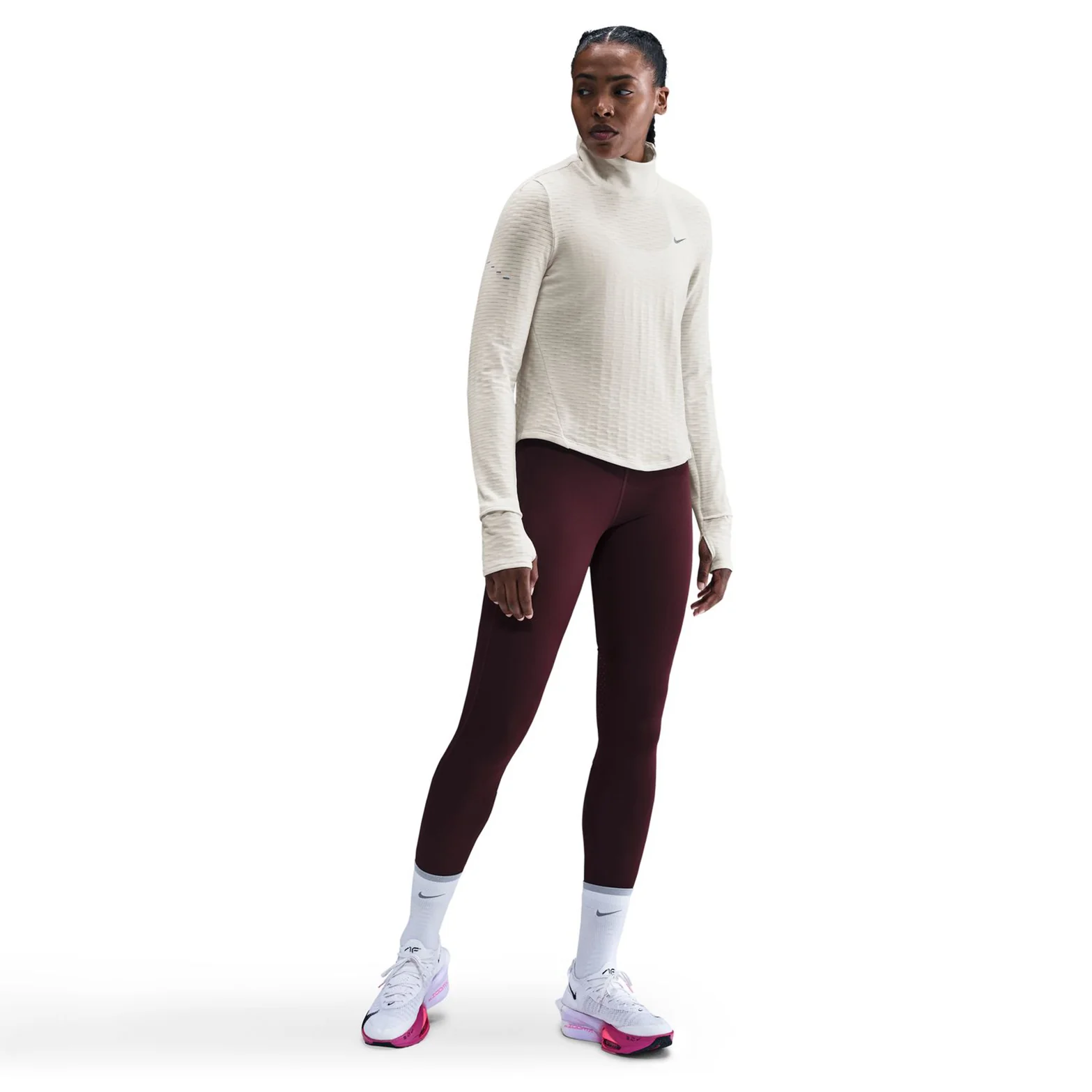 Women's Therma-FIT Turtle Neck Running Top Sail - Image 3