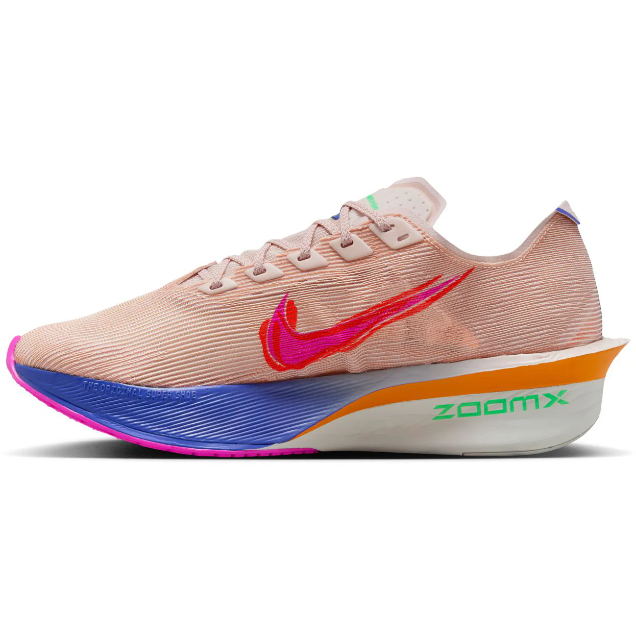 Women's Vaporfly 4 Eliud Kipchoge Running Shoes Silt Red / Fire Pink / Bright Ceramic / Green Shock - Image 2