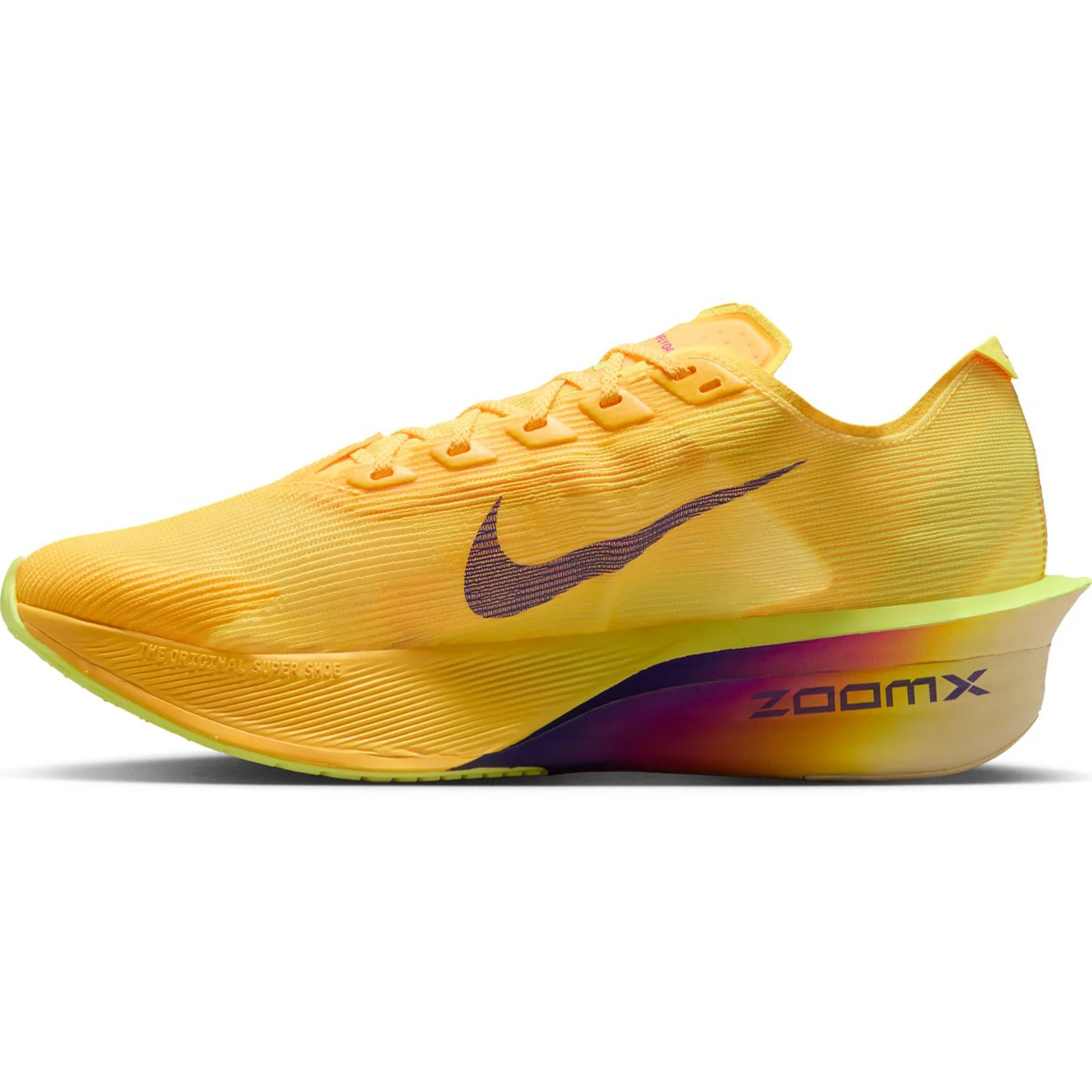 Women's Vaporfly 4 Running Shoes Citron Pulse / Laser Orange / Volt Ice / Indigo Burst - Image 2