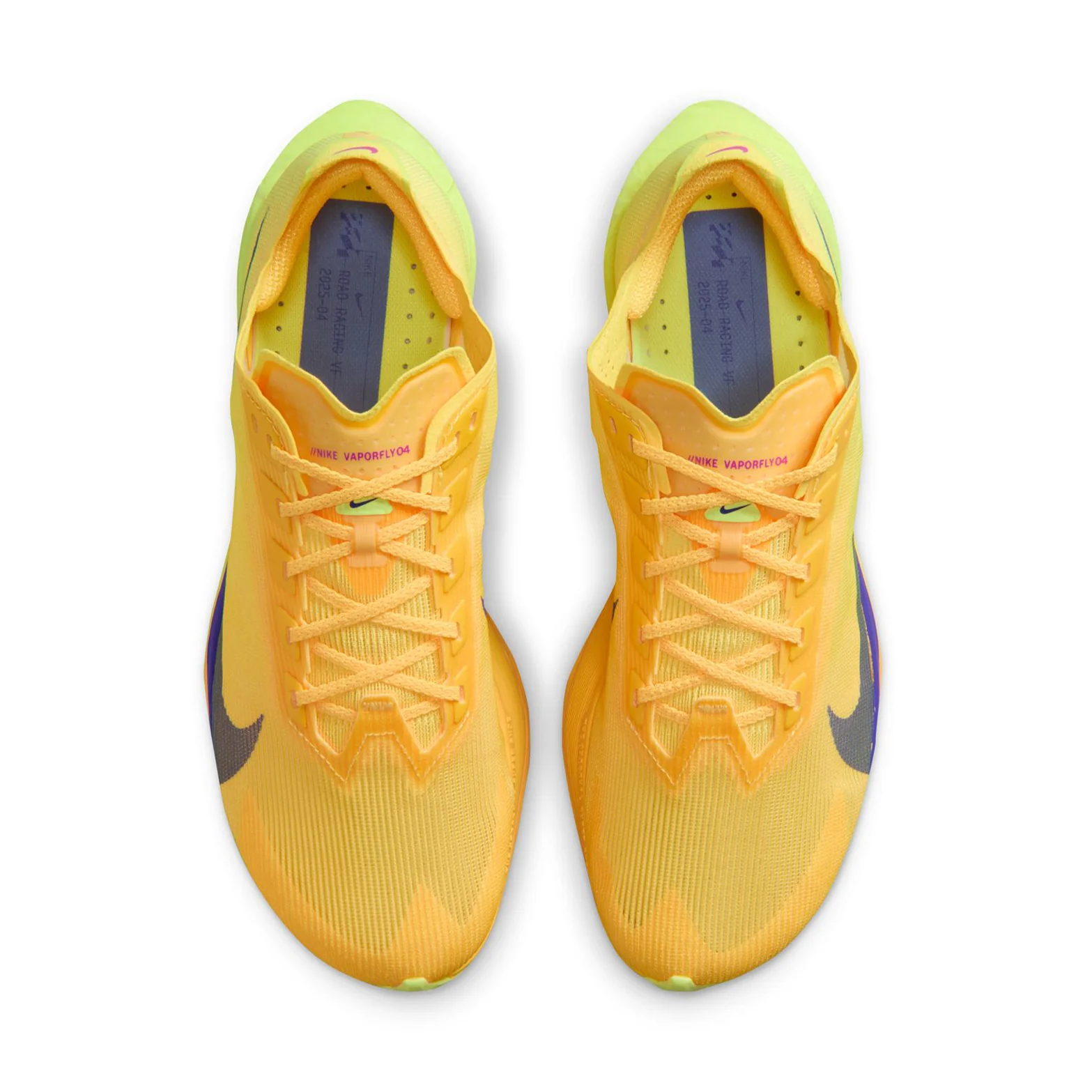 Women's Vaporfly 4 Running Shoes Citron Pulse / Laser Orange / Volt Ice / Indigo Burst - Image 3