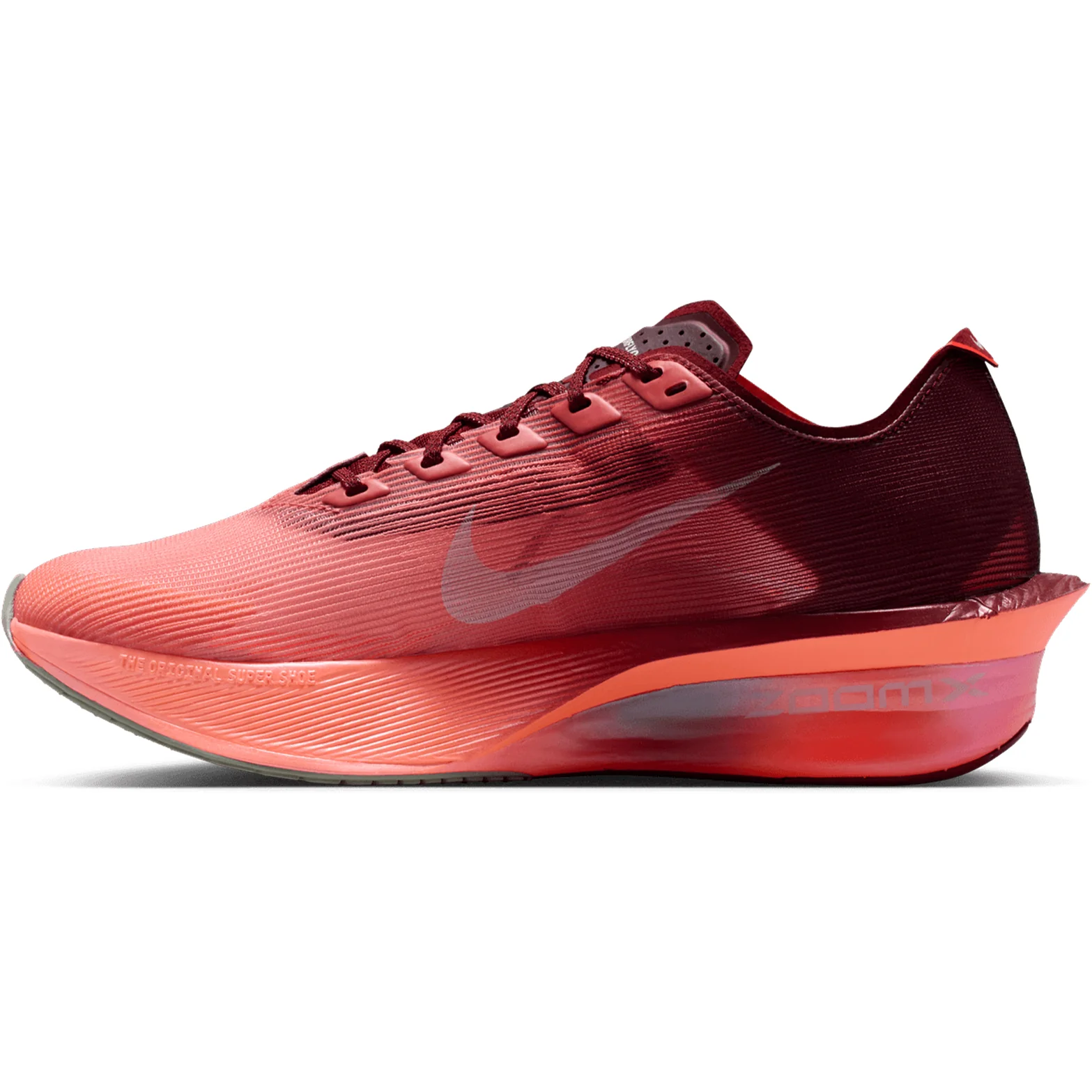 Women's Vaporfly 4 SE Running Shoes Team Red / Bright Crimson / Barely Green - Image 2