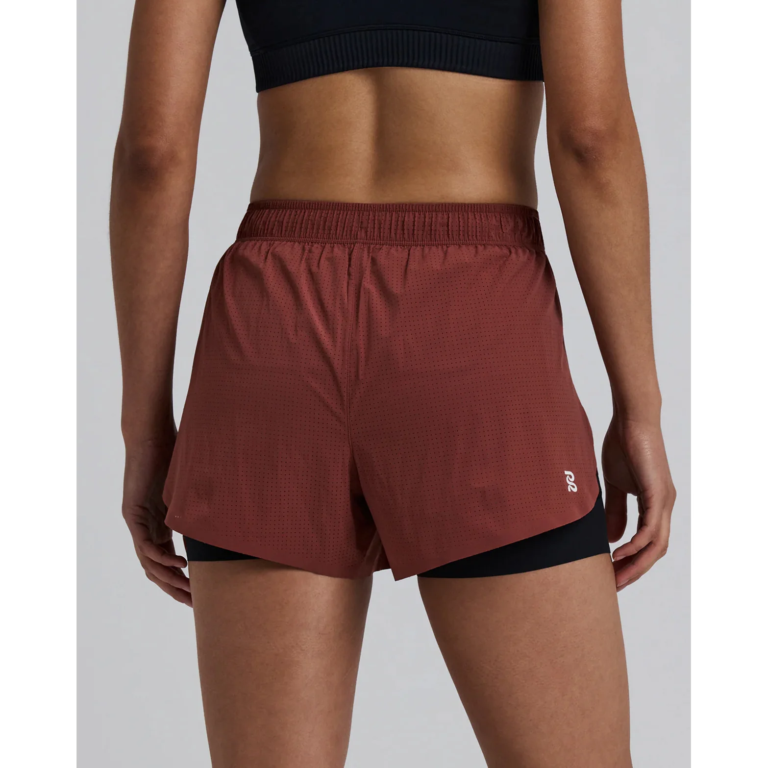 Women's Vento 2-in-1 Run Short Mahogany / Black - Image 3