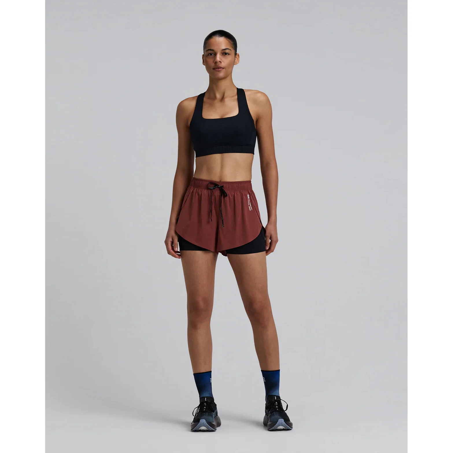 Women's Vento 2-in-1 Run Short Mahogany / Black - Image 6