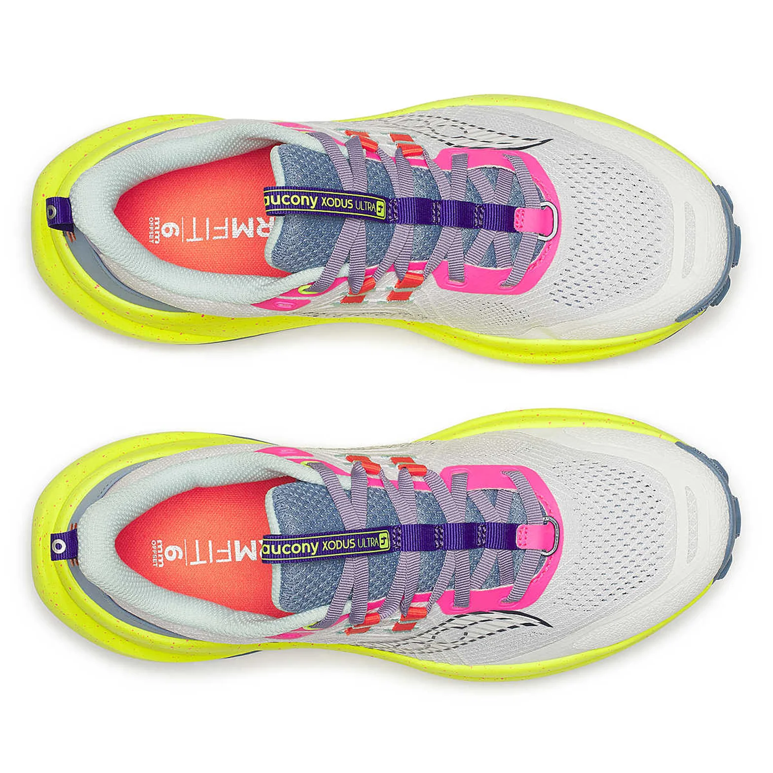 Women's Xodus Ultra 4 Trail Running Shoes White / Citron - Image 3