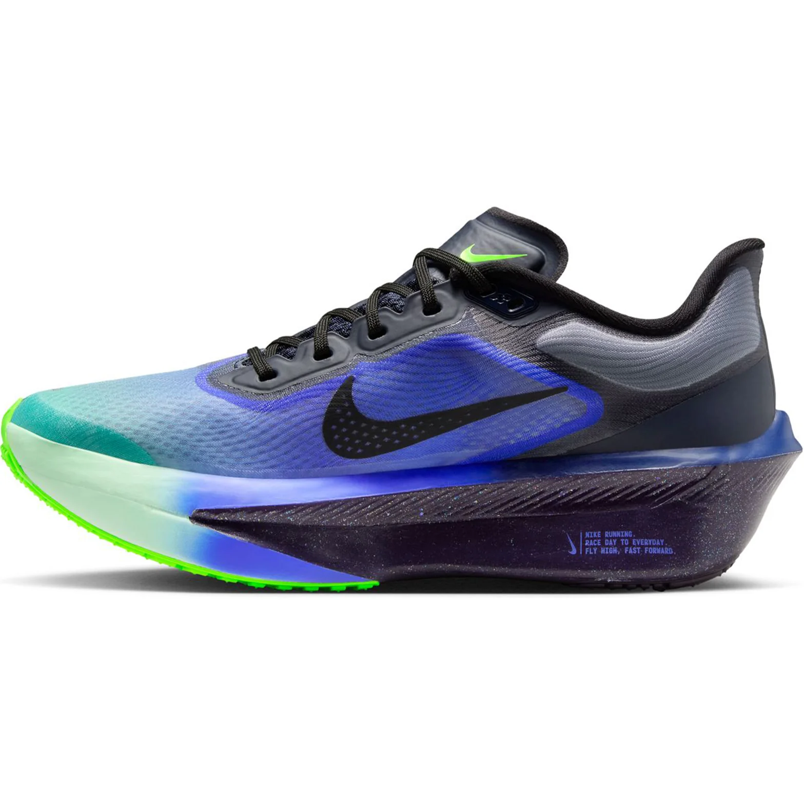 Women's Zoom Fly 6 GLAM Running Shoes Dark Obsidian / Black / Racer Blue - Image 2