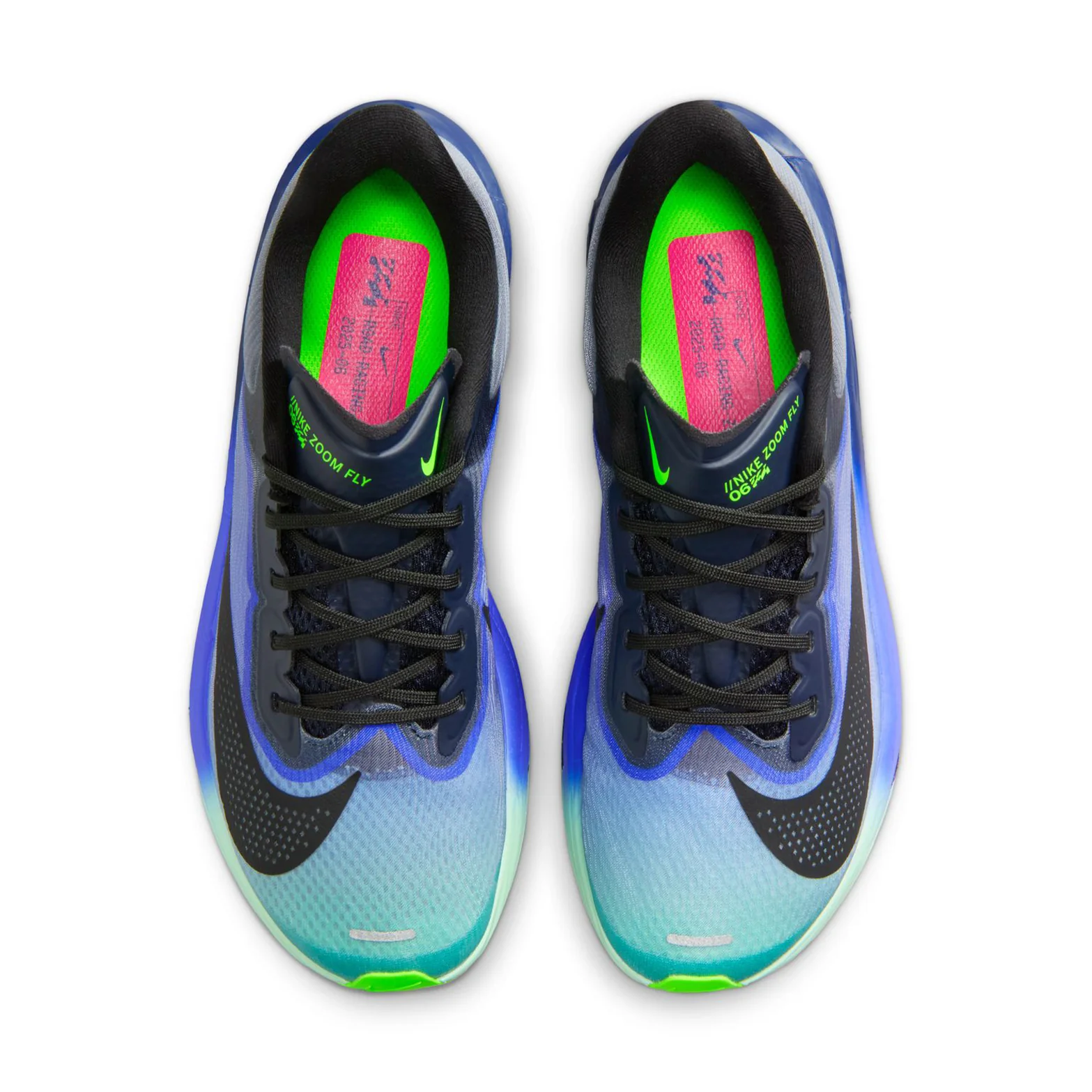 Women's Zoom Fly 6 GLAM Running Shoes Dark Obsidian / Black / Racer Blue - Image 3